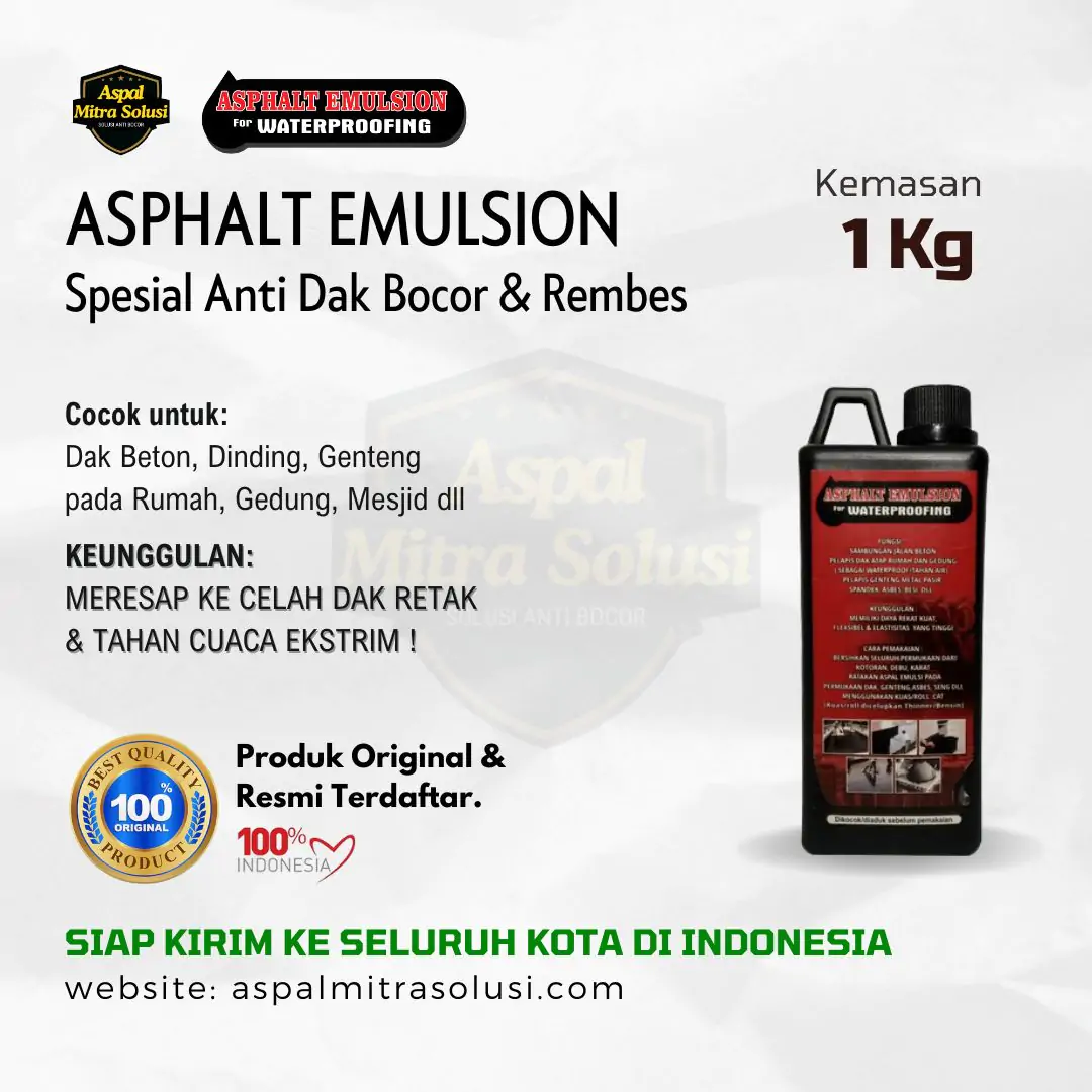 Aspqal Cair Anti Bocor 1 Kg Asphalt Emulsion