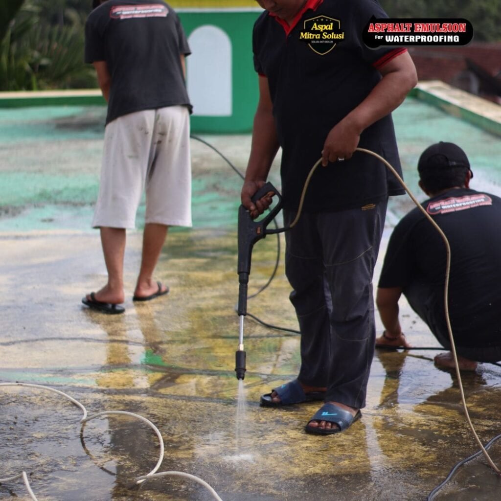 jasa waterproofing aspal cair aspal mitra solusi proses cleaning