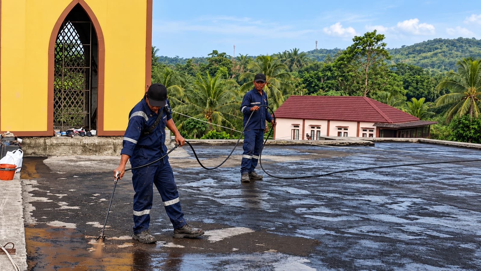 Dokumentasi waterproofing Dak Masjid Ciminyak - Aspal Mitra Solusi