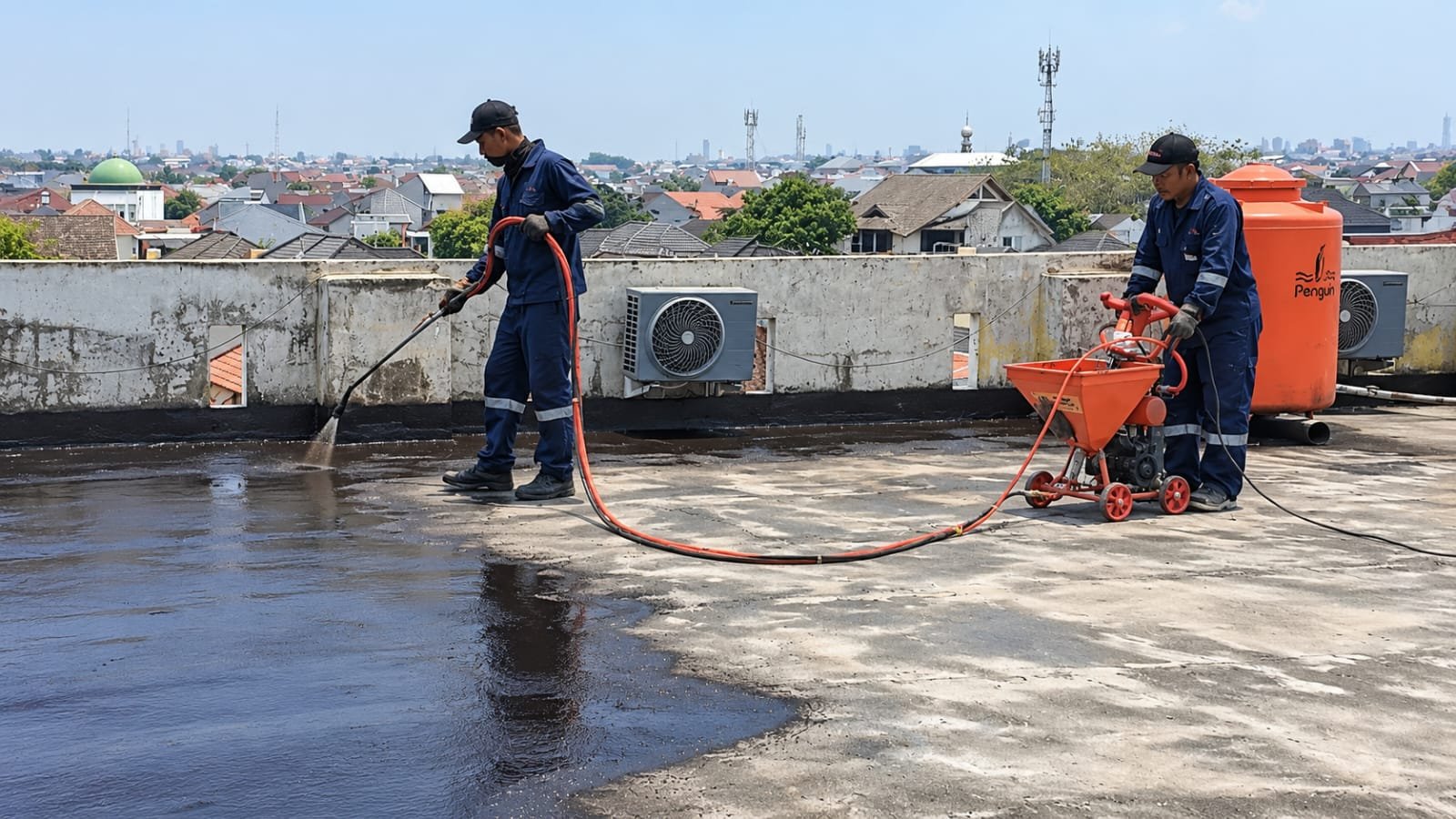 Dokumentasi waterproofing Dak Masjid Pondok Gede - Aspal Mitra Solusi