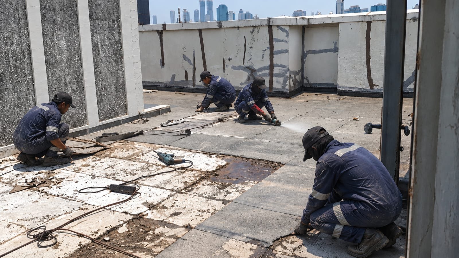 Jasa waterproofing rooftop gedung di Jakarta oleh Aspal Mitra Solusi